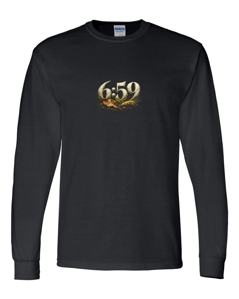 The Grain in the Dark 6:59 Ayat Tee Long Sleeve Black front