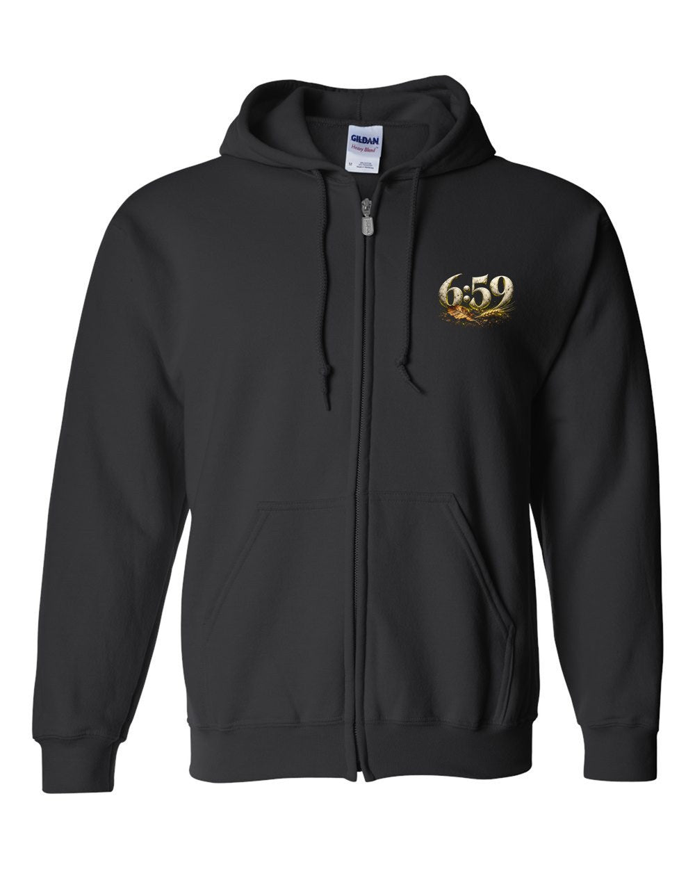 The Grain in the Dark 6:59 Ayat Tee Zip Hoodie Black front