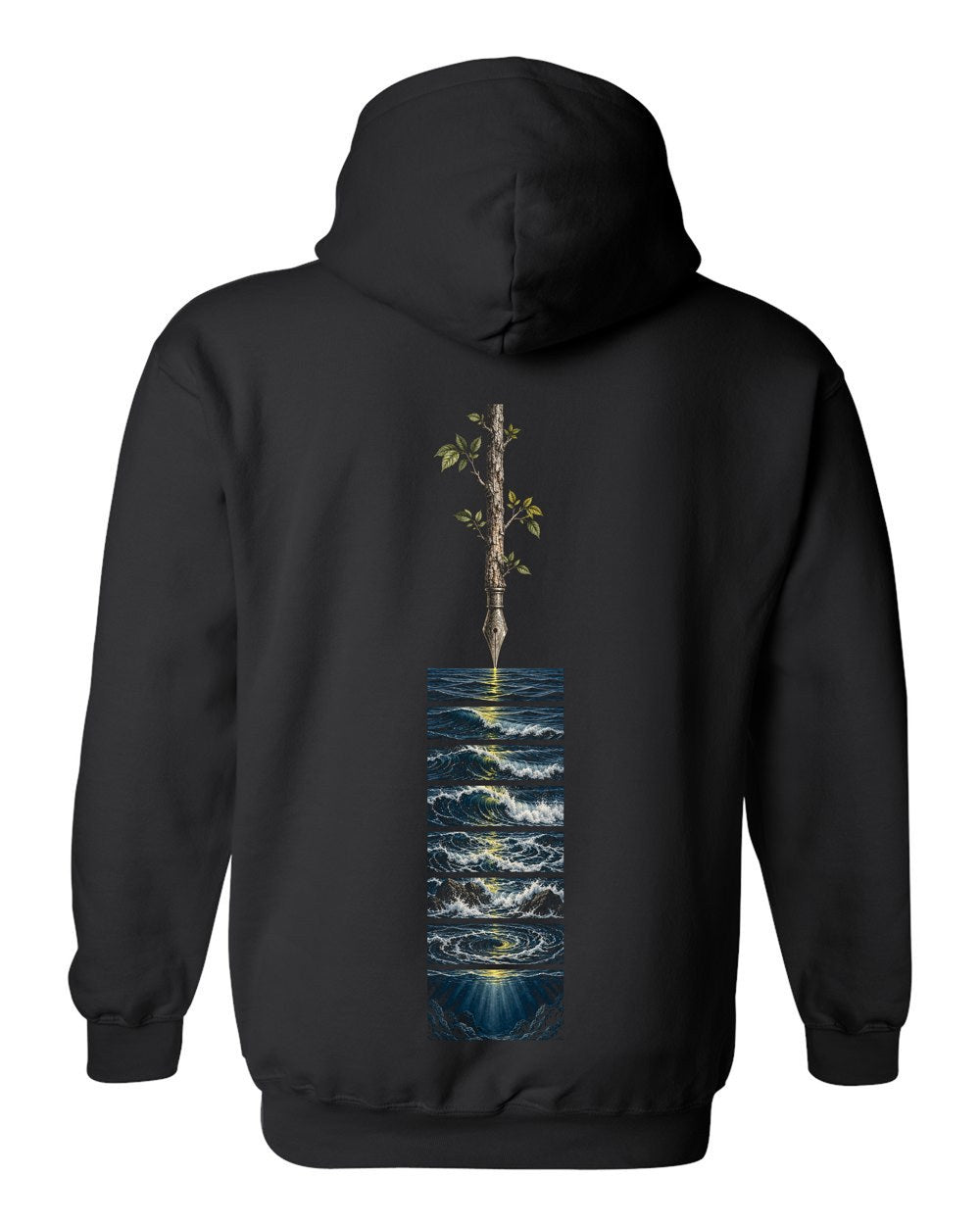 Ink of the Seas 31:27 Ayat Tee Pull Over Hoodie Black back