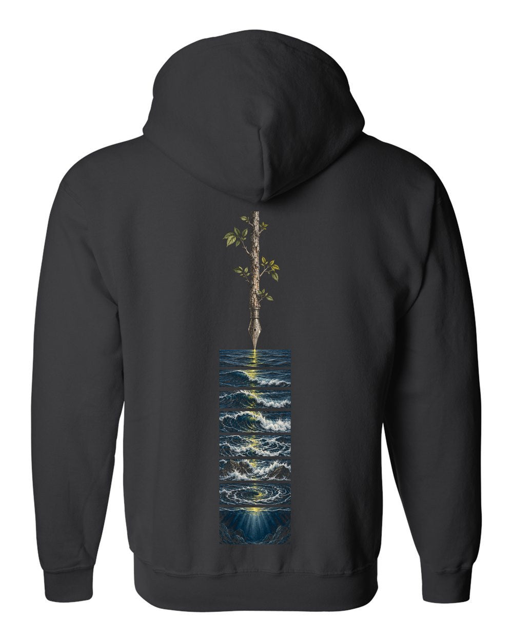 Ink of the Seas 31:27 Ayat Tee Zip Hoodie Black back