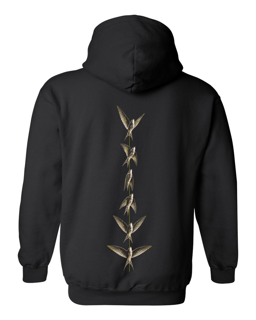 Wings Outspread 67:19 Ayat Tee Pull Over Hoodie Black back