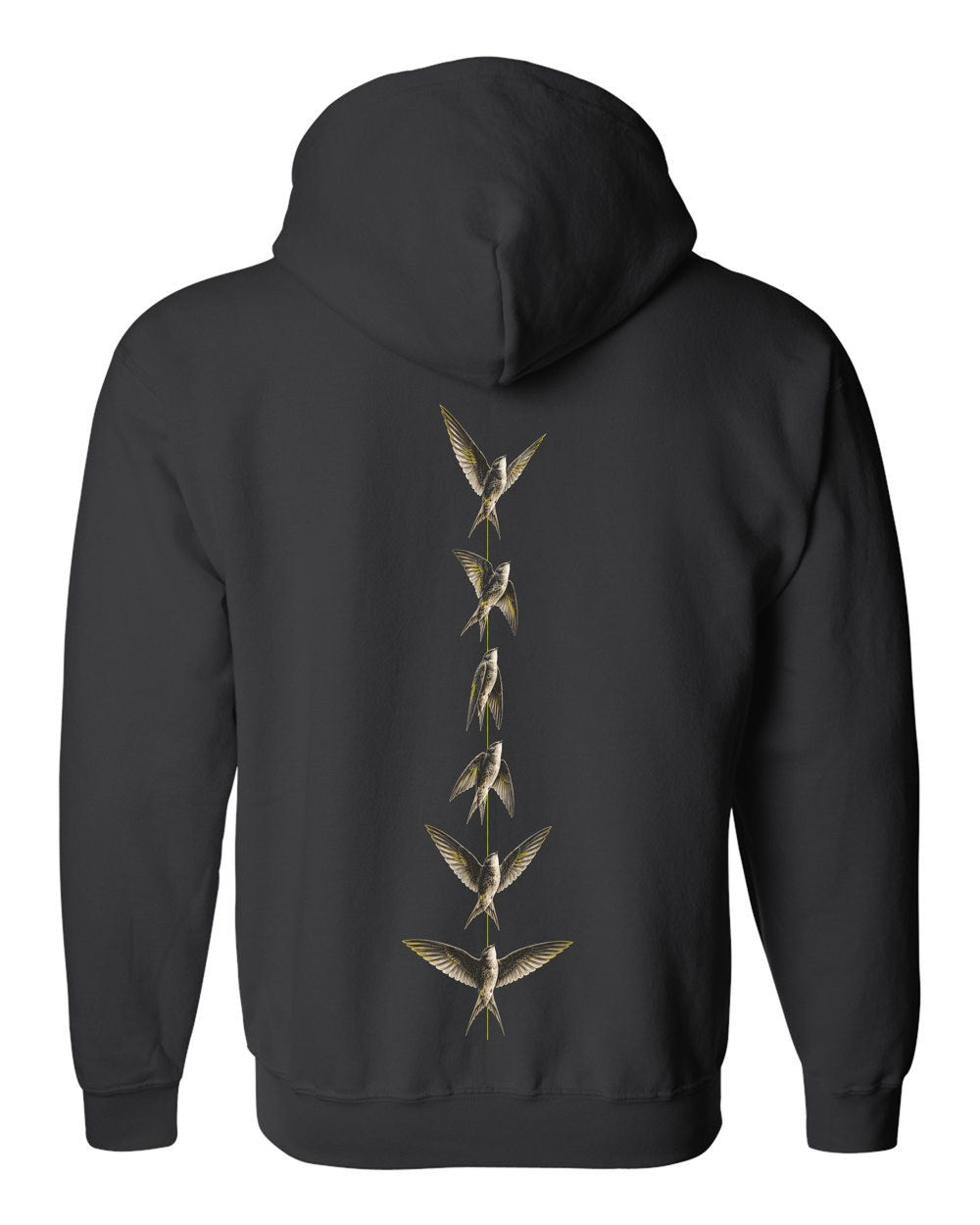 Wings Outspread 67:19 Ayat Tee Zip Hoodie Black back