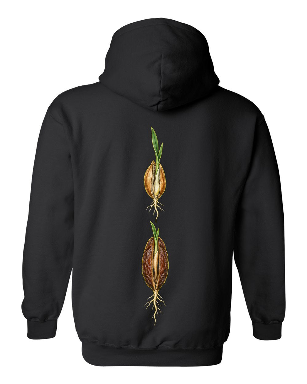 Grain and Date Pit 6:95 Ayat Tee Pull Over Hoodie Black back