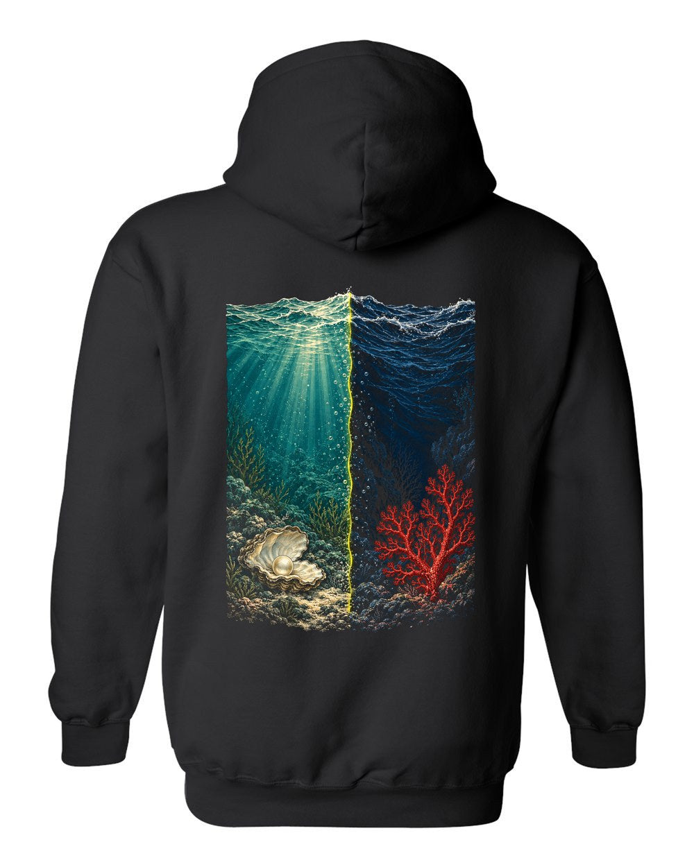 Two Seas 55:19–22 Ayat Tee Pull Over Hoodie Black back