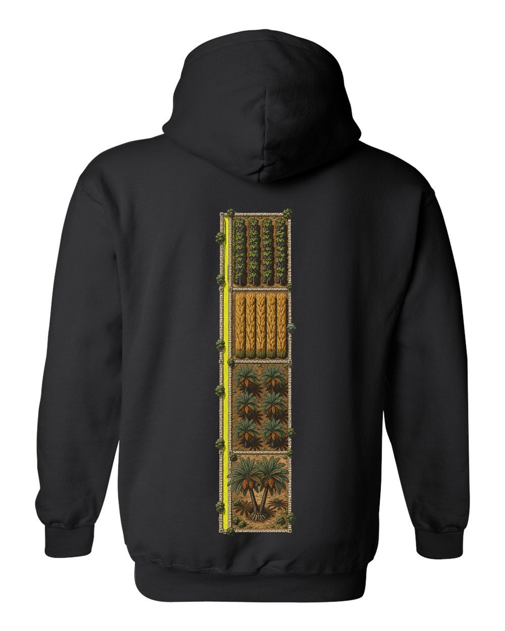 Neighbouring Plots 13:4 Ayat Tee Pull Over Hoodie Black back