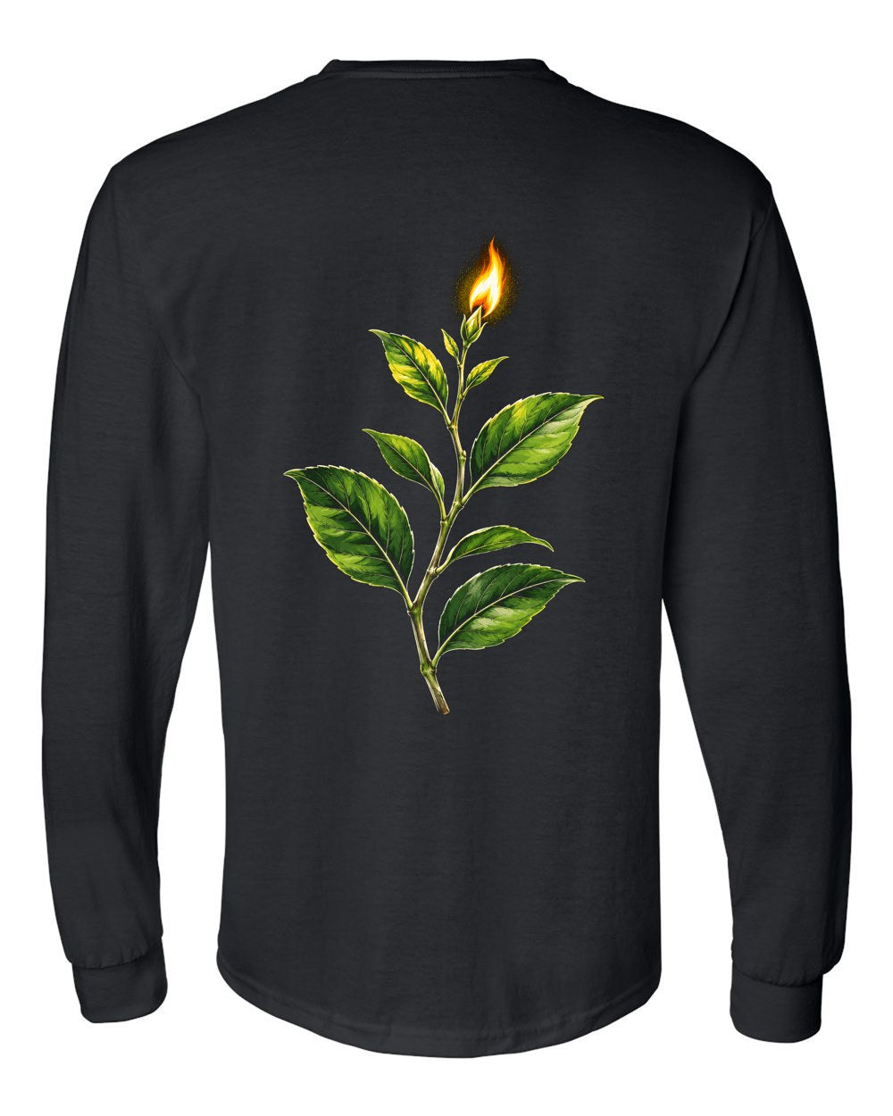 Fire from the Green Tree 36:80 Ayat Tee Long Sleeve Black back