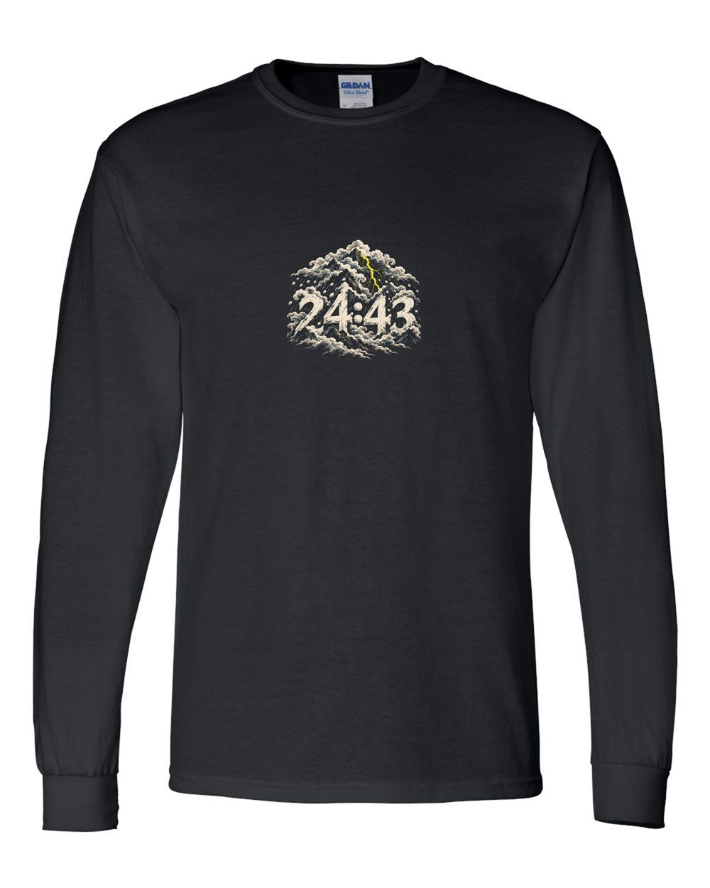 Mountains of Cloud 24:43 Ayat Tee Long Sleeve Black front