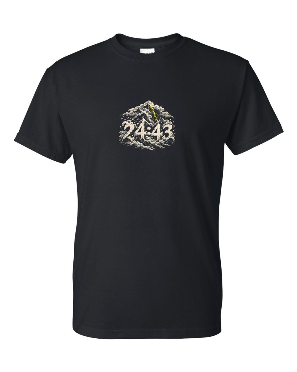 Mountains of Cloud 24:43 Ayat Tee T-Shirt Black front