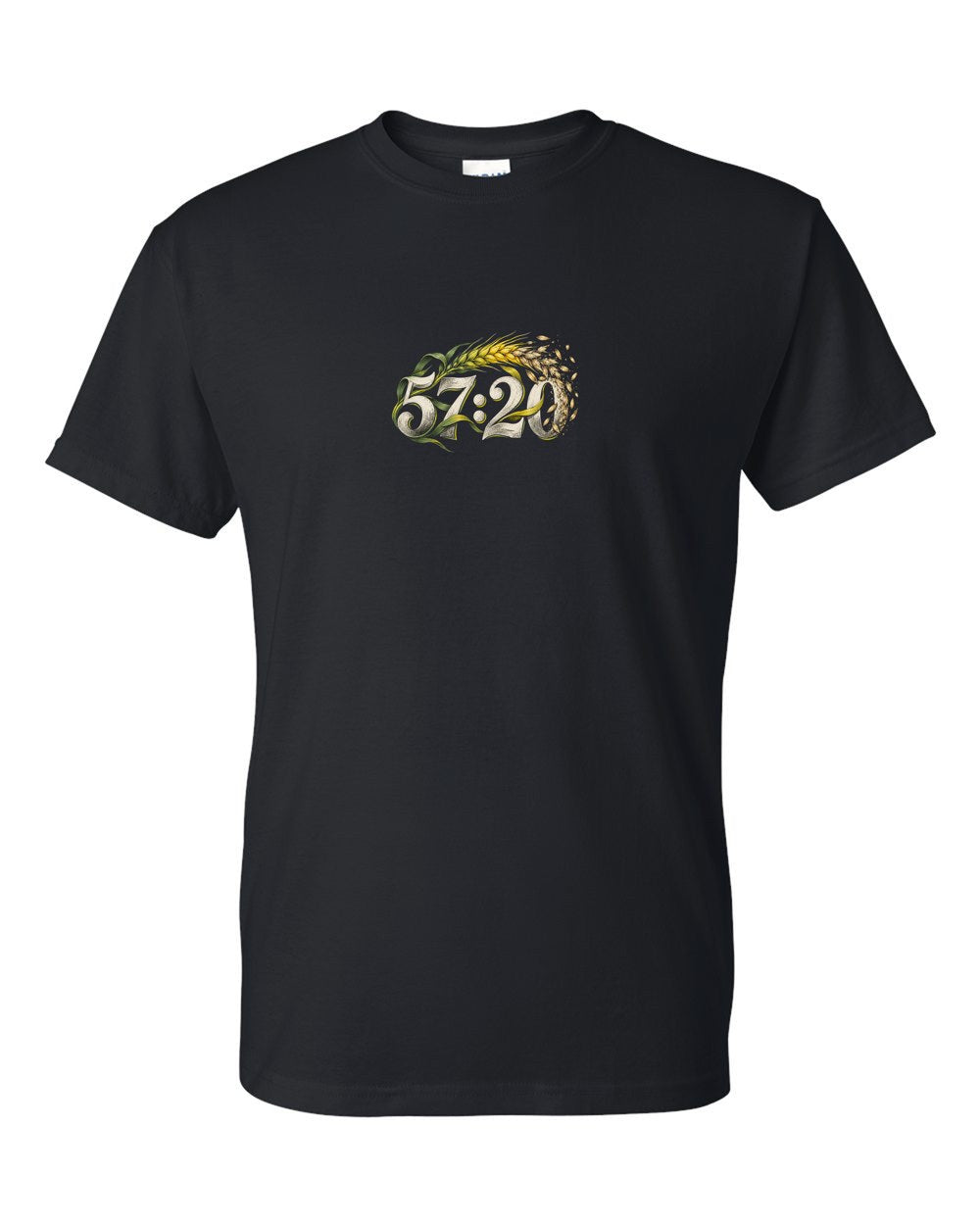 The Passing Harvest 57:20 Ayat Tee T-Shirt Black front