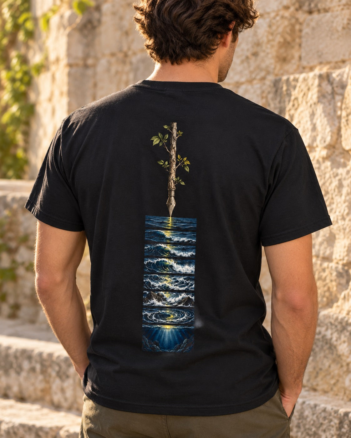Ink of the Seas 31:27 Ayat Tee T-Shirt Black worn hero
