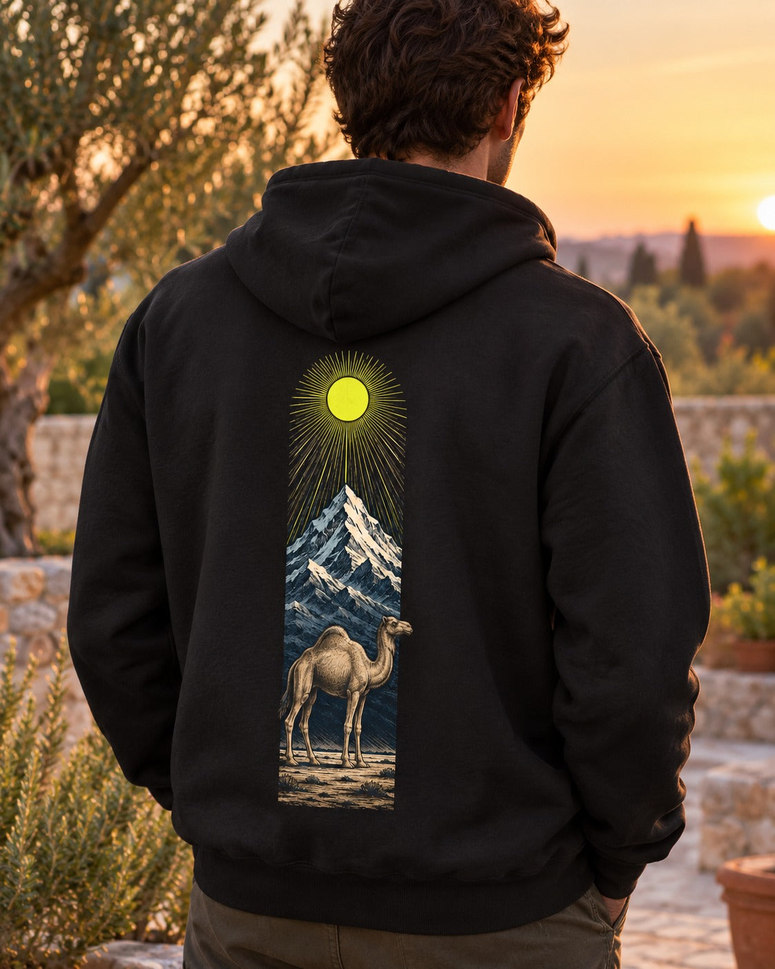 Camel, Sky, Mountain, Plain 88:17–20 Ayat Tee Pull Over Hoodie Black worn hero