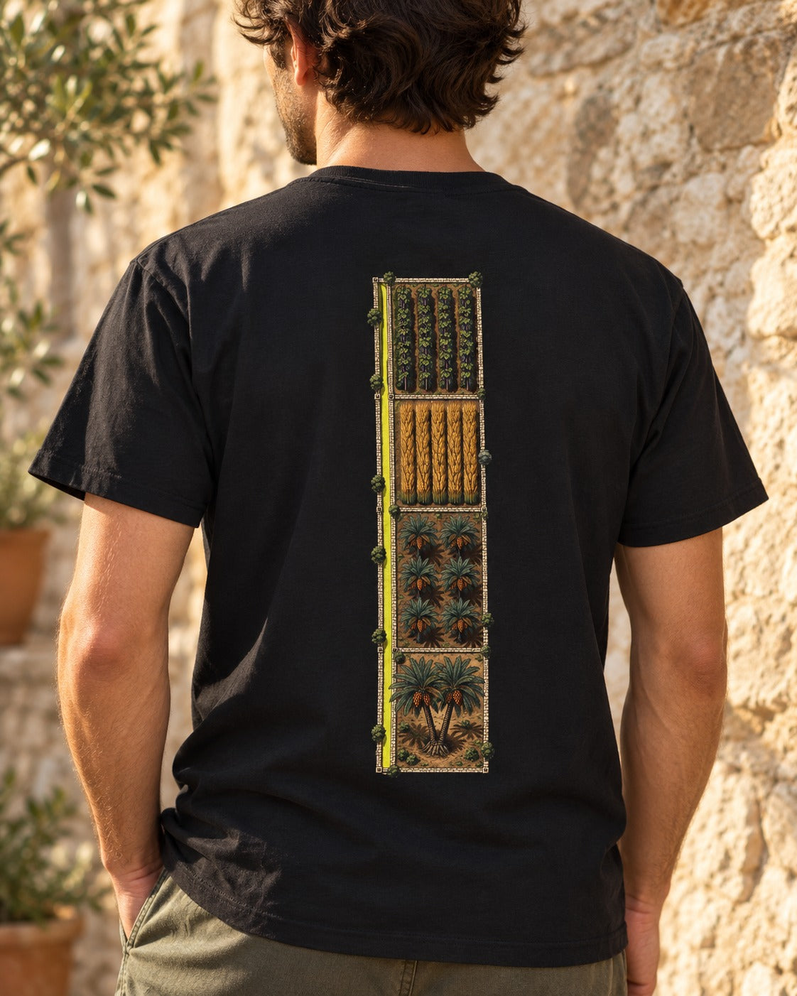 Neighbouring Plots 13:4 Ayat Tee T-Shirt Black worn hero