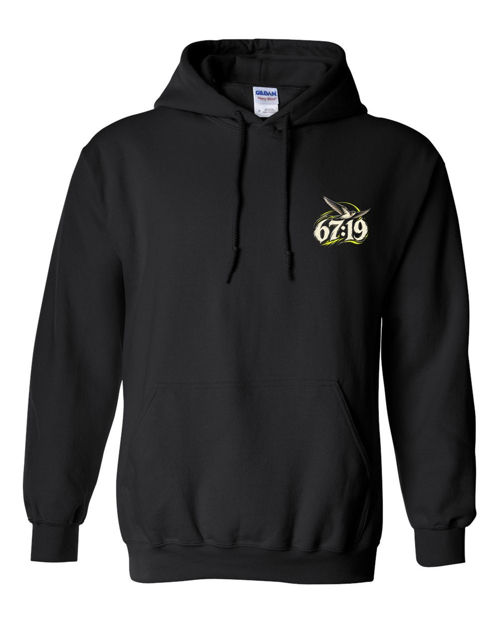 Wings Outspread 67:19 Ayat Tee Pull Over Hoodie Black front