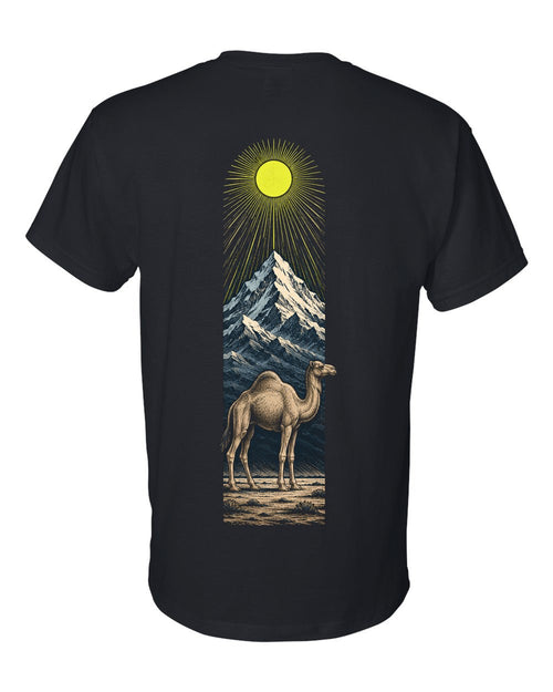 Camel, Sky, Mountain, Plain 88:17–20 Ayat Tee T-Shirt Black back