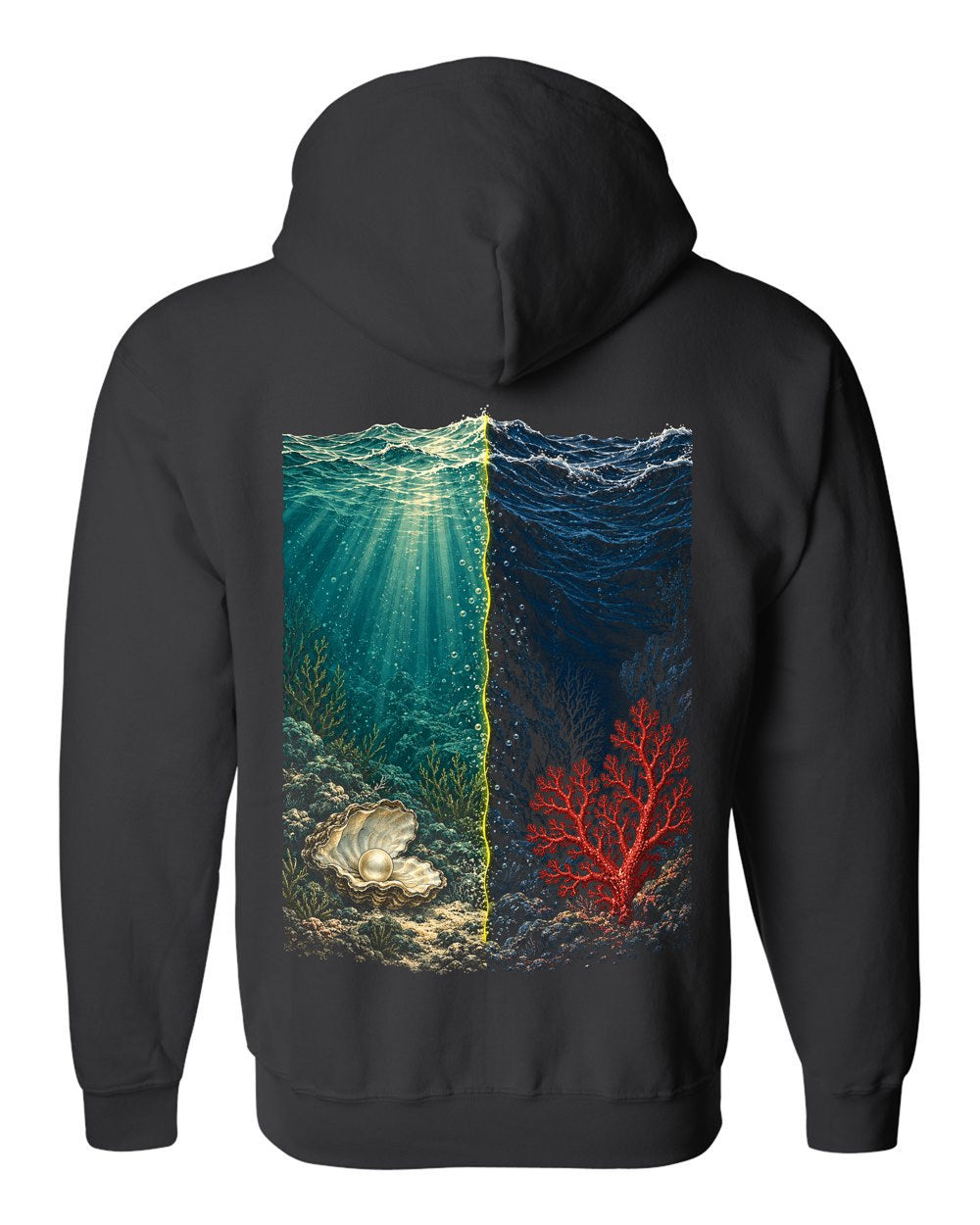 Two Seas 55:19–22 Ayat Tee Zip Hoodie Black back
