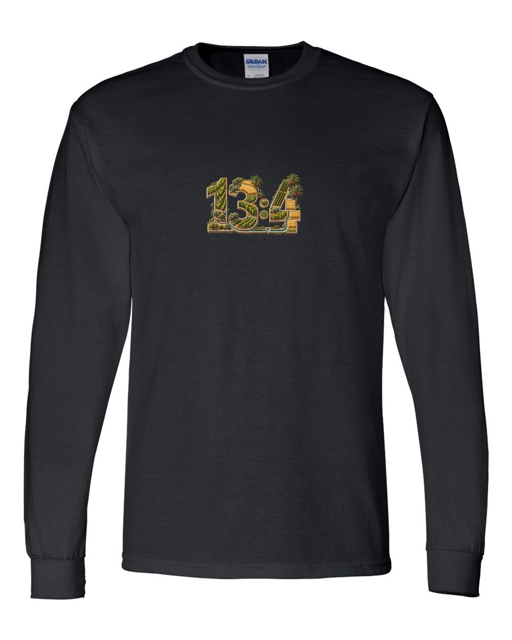 Neighbouring Plots 13:4 Ayat Tee Long Sleeve Black front