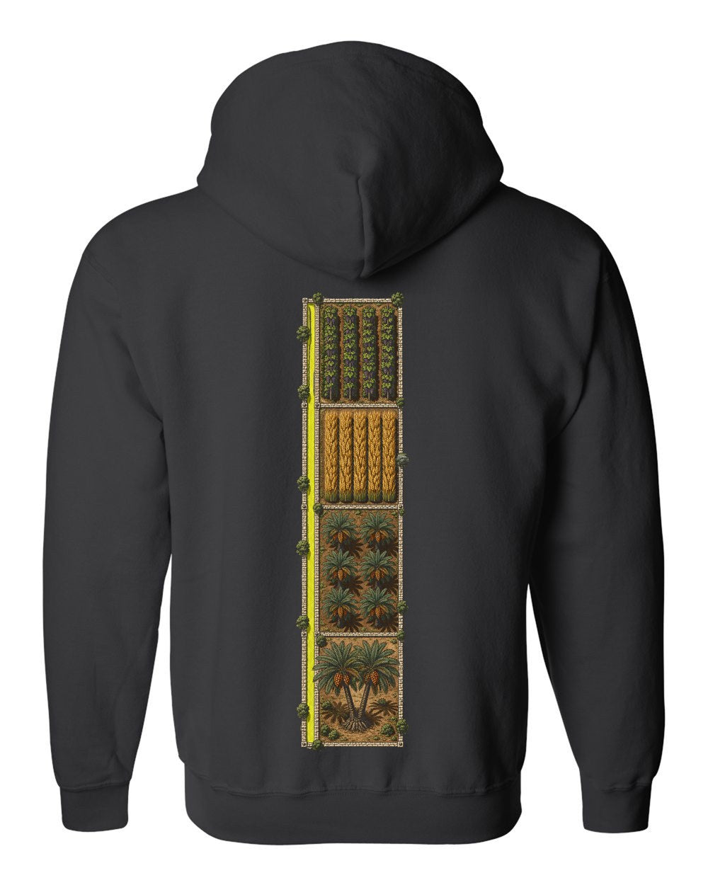 Neighbouring Plots 13:4 Ayat Tee Zip Hoodie Black back