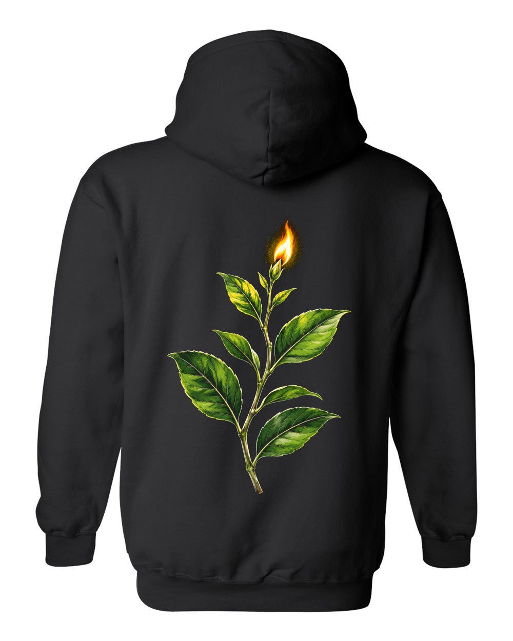 Fire from the Green Tree 36:80 Ayat Tee Pull Over Hoodie Black back