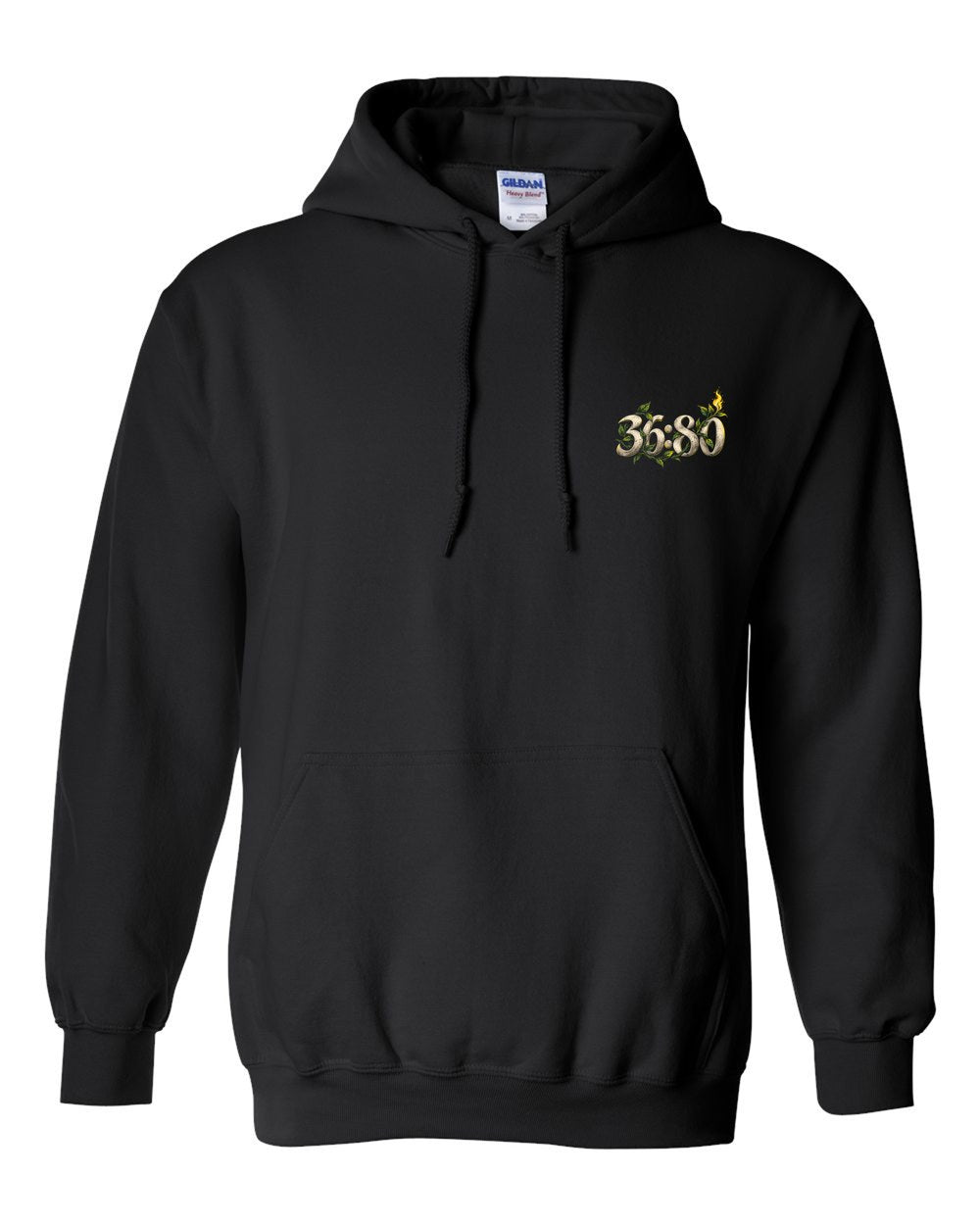 Fire from the Green Tree 36:80 Ayat Tee Pull Over Hoodie Black front