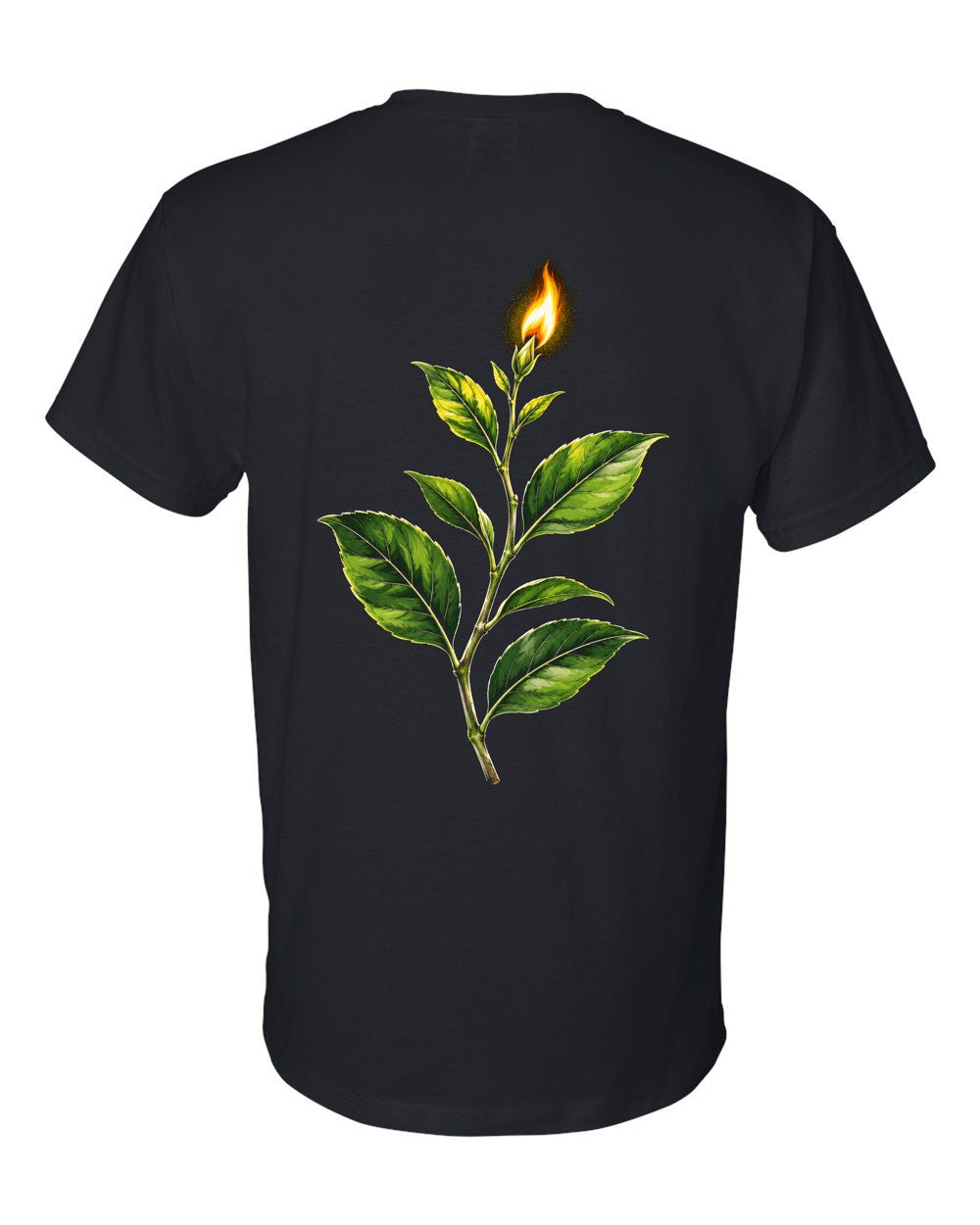 Fire from the Green Tree 36:80 Ayat Tee T-Shirt Black back
