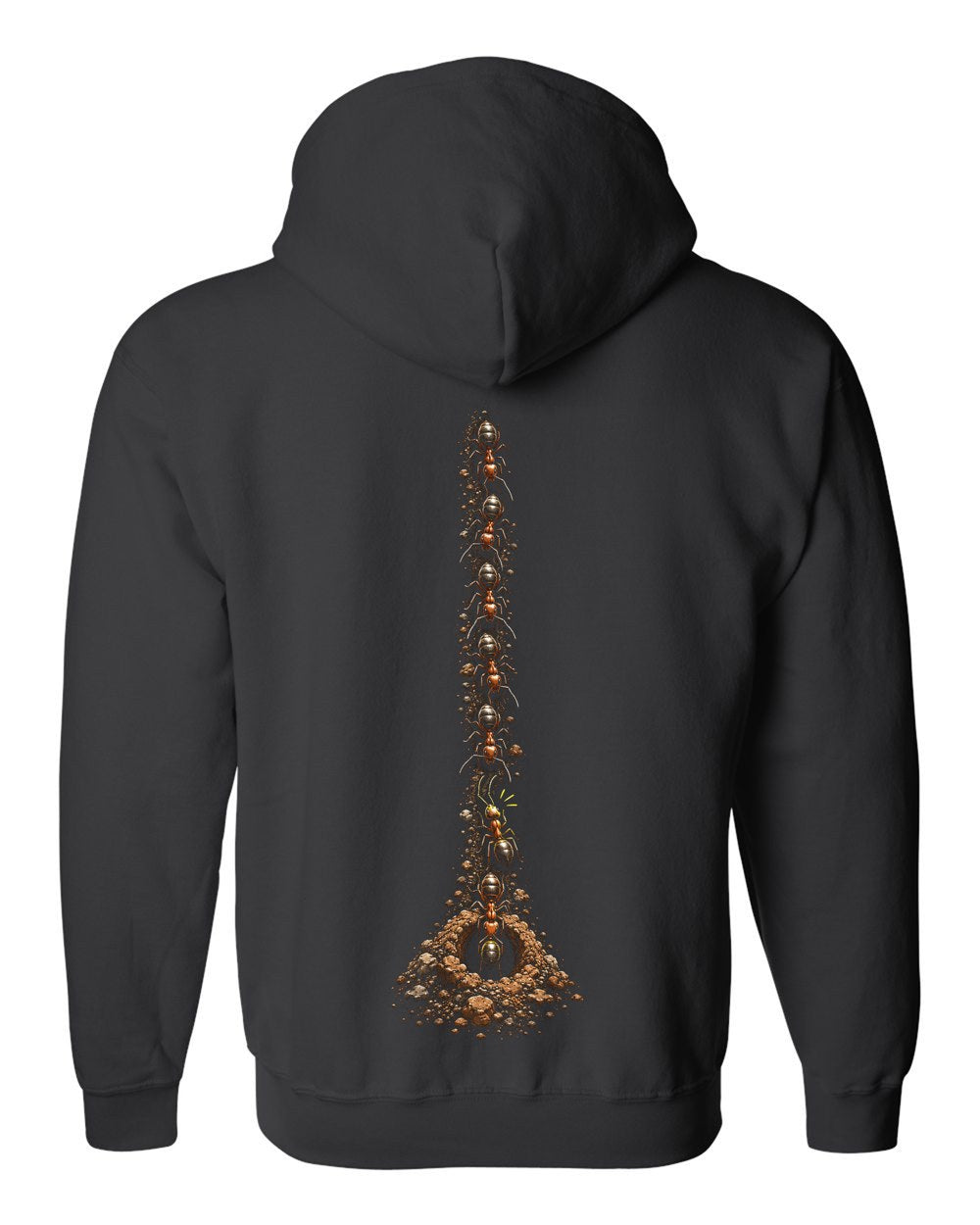 The Ant Who Warned 27:18 Ayat Tee Zip Hoodie Black back