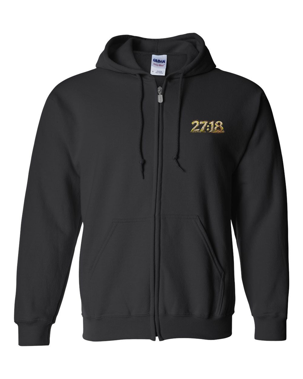 The Ant Who Warned 27:18 Ayat Tee Zip Hoodie Black front