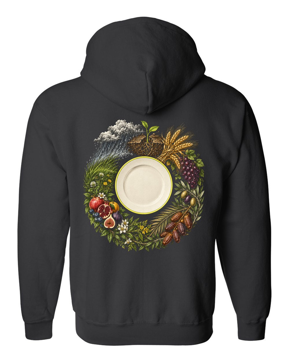 Look at Your Food 80:24–32 Ayat Tee Zip Hoodie Black back