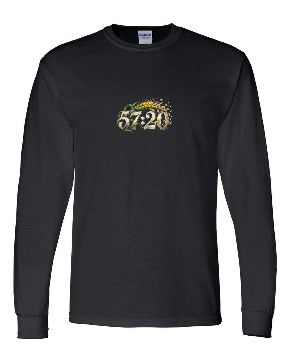 The Passing Harvest 57:20 Ayat Tee Long Sleeve Black front