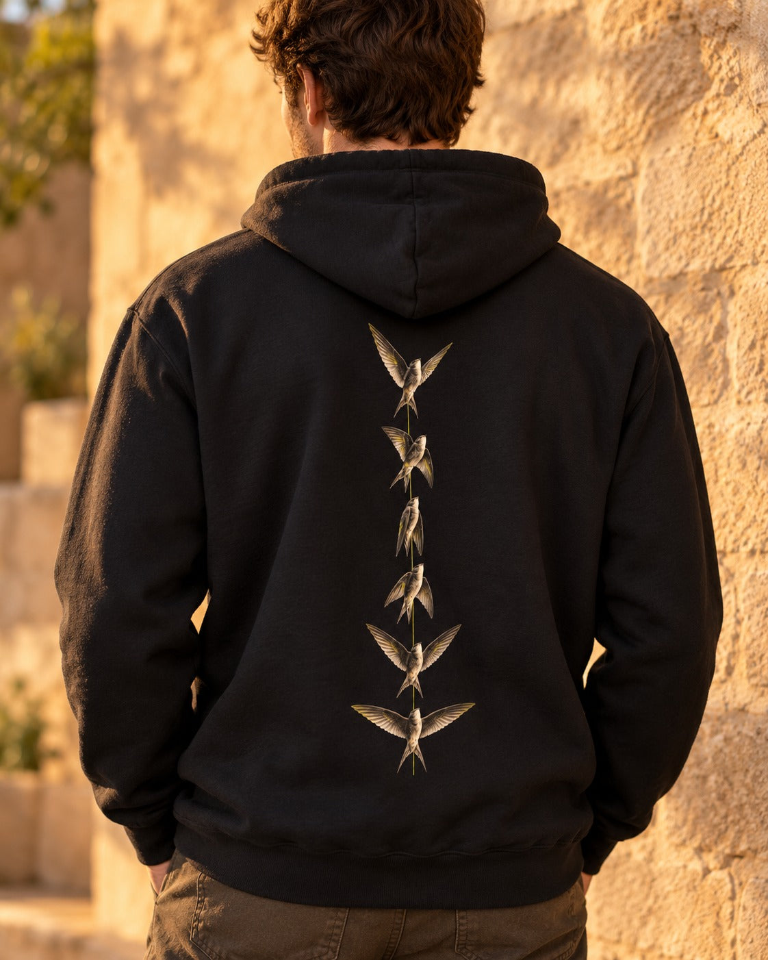 Wings Outspread 67:19 Ayat Tee Pull Over Hoodie Black worn hero