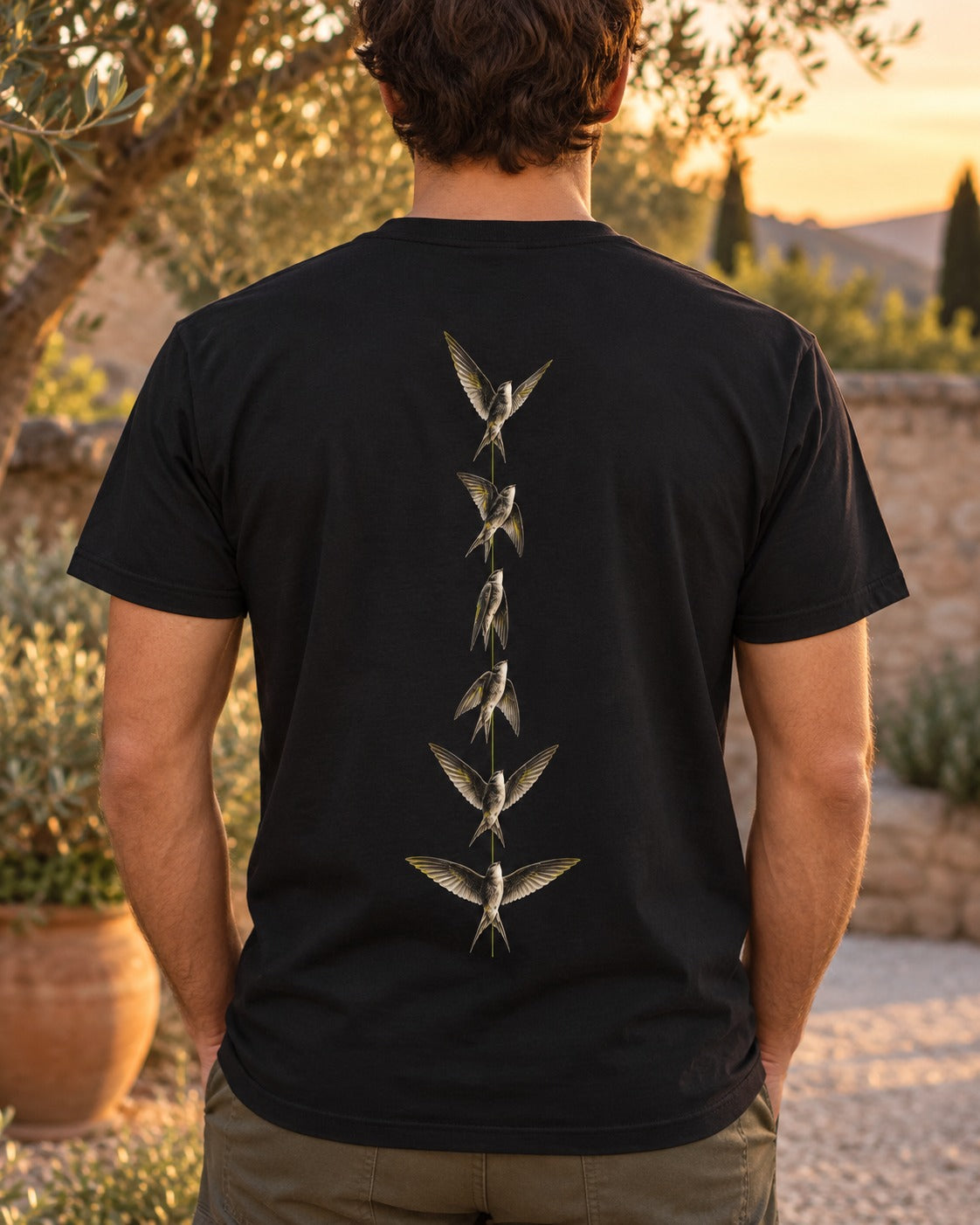 Wings Outspread 67:19 Ayat Tee T-Shirt Black worn hero