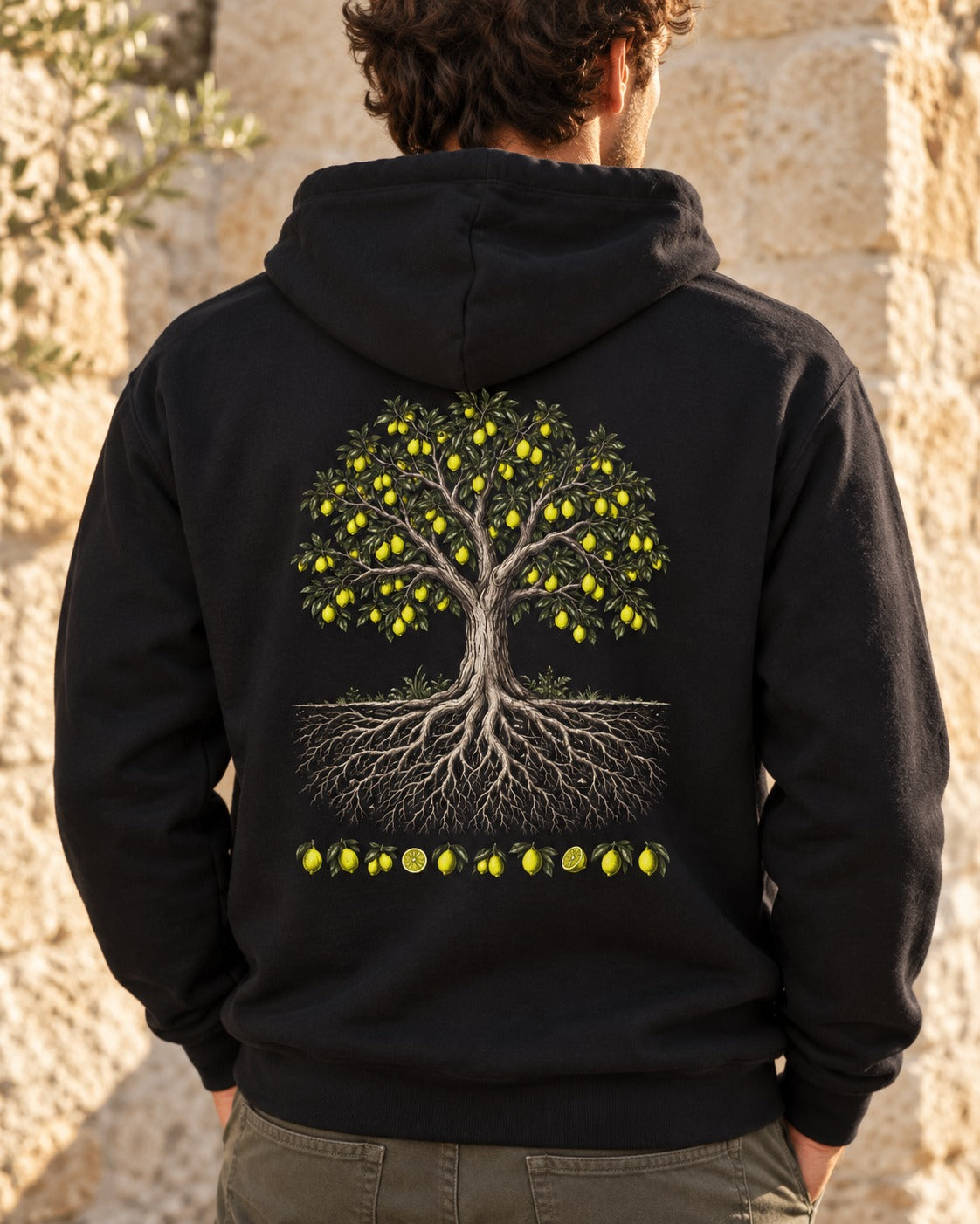 The Good Tree 14:24–25 Ayat Tee Pull Over Hoodie Black worn hero
