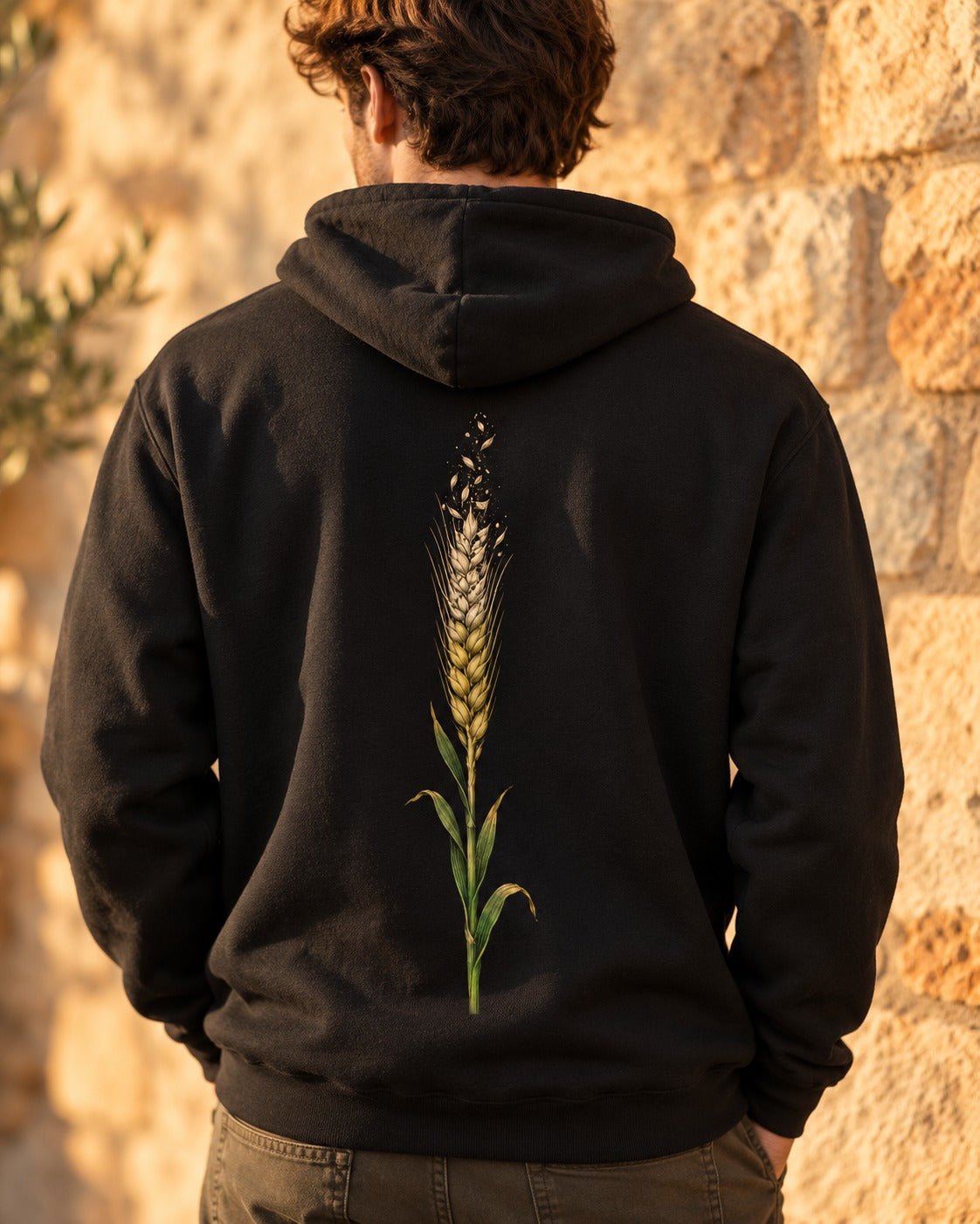 The Passing Harvest 57:20 Ayat Tee Pull Over Hoodie Black worn hero